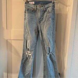 GAP Light Blue Distressed Flare Jeans